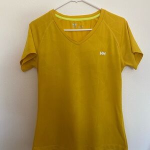 Helly Hansen Mustard Yellow V-Neck Performance Tee
